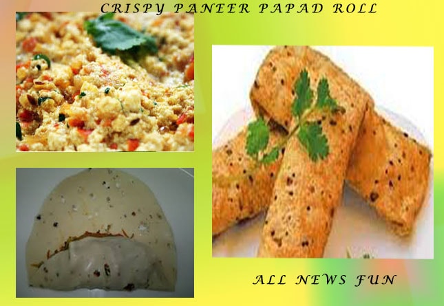 crispy paneer roll papad recipe