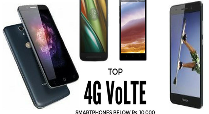 Top 4G VoLTE Mobile Phones Under Rs. 10,000